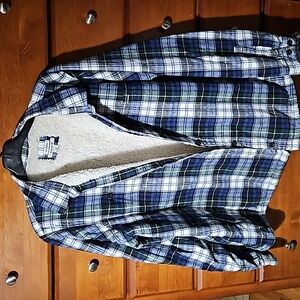 LL Bean Relaxed Fit Sherpa Flannel Jacket size 2xplus